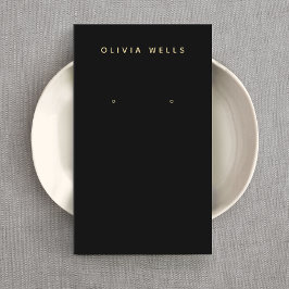 Tarjeta De Visita Soporte de la pantalla de ingresos negro simple y 