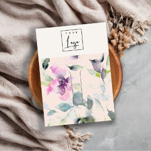 Tarjeta De Visita Soporte de pinza para el logotipo de flor morado r
