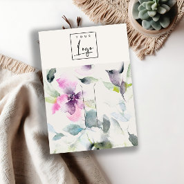 Tarjeta De Visita Soporte de pinza para el logotipo floral suave ros