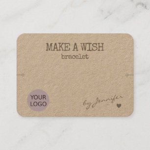 Tarjeta De Visita Soporte de pulsera de papel natural rústico hecho