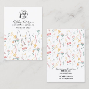 Tarjeta De Visita Soporte para anillos de joyería de logotipo floral