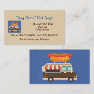Tarjeta De Visita Soporte para perros calientes o carrito de aliment