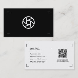 Tarjeta De Visita Soportes de fotografía de su logotipo negro blanco