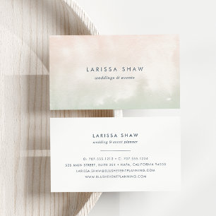 Tarjeta De Visita Sorbet   Peach and Pistachio Green Watercolor