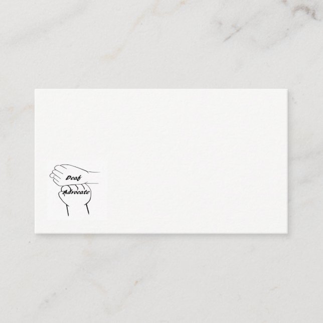 Tarjeta de visita sorda del abogado del ASL (Anverso)