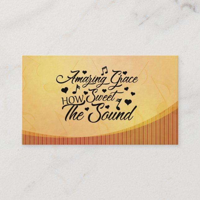 Tarjeta De Visita Sorprendente Grace Cómo dulce el himno sonoro (Anverso)