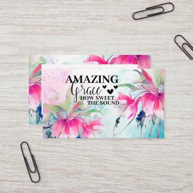 Tarjeta De Visita Sorprendente Grace Cómo dulce el sonido del himno  (Anverso/Reverso In Situ)