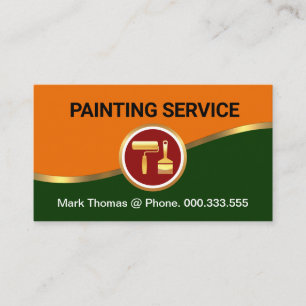 Tarjeta De Visita Sorprendente ola de pintura verde amarilla