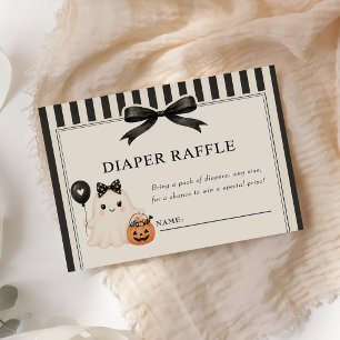 Tarjeta De Visita Sorteo de Pañales Fantasma Lindo Halloween Baby Sh