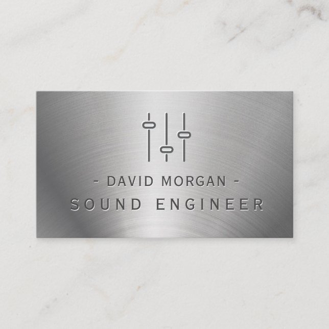 Tarjeta De Visita Sound Engineer Metal Business Card (Anverso)