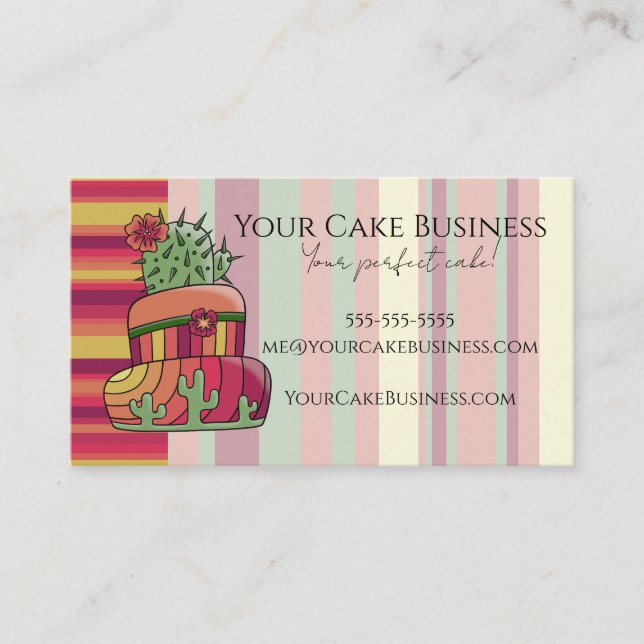 Tarjeta De Visita Southwestern Cactus Business Card (Anverso)
