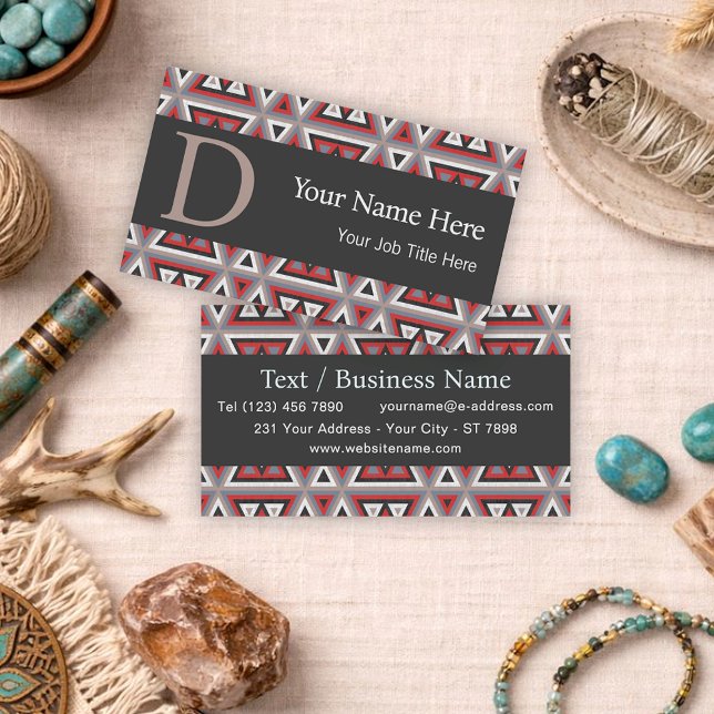 Tarjeta De Visita Southwestern Tribal Pattern Inspired Custom (Subido por el creador)