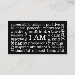 Tarjeta De Visita SOY afirmaciones positivas para la salud de la