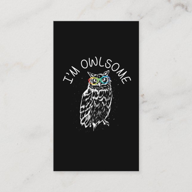Tarjeta De Visita Soy Owlsome Sungafas Impresionante Lover (Anverso)
