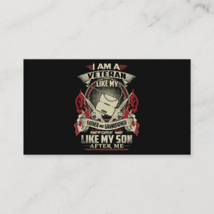 TARJETA DE VISITA SOY UN VETERANO CANADIENSE COMO MI PADRE ANTES QUE