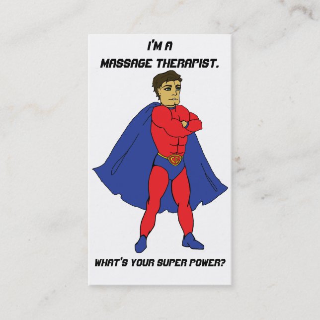 Tarjeta De Visita Soy una terapeuta de masajes. ¿Cuál es tu superpod (Anverso)