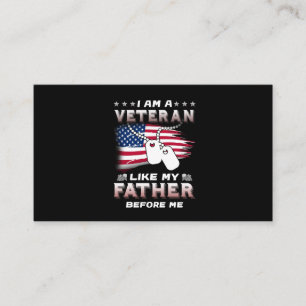 Tarjeta De Visita Soy Veterano Como Mi Padre Antes Que Yo Veterano