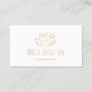 Tarjeta De Visita Spa-Balneario De Flor Blanco Llanto A Mano