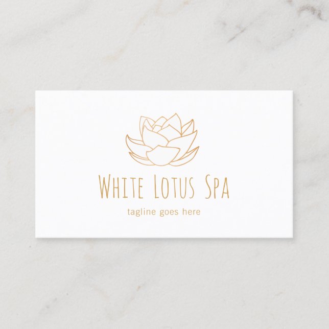 Tarjeta De Visita Spa-Balneario De Flor Blanco Llanto A Mano (Anverso)