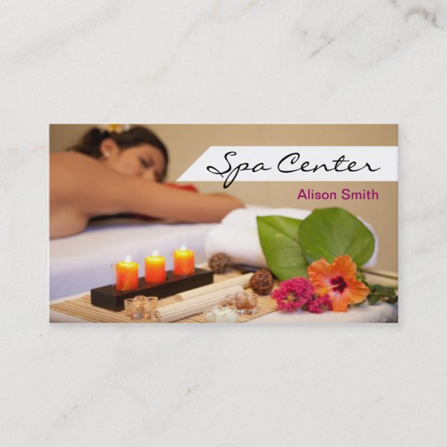 Tarjeta De Visita Spa Center & Massage Business card (Anverso)