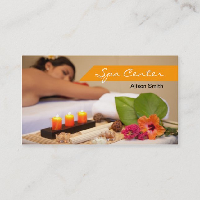 Tarjeta De Visita Spa Center & Massage Business card (Anverso)