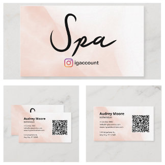Tarjeta De Visita Spa de Esteticista Acuarela