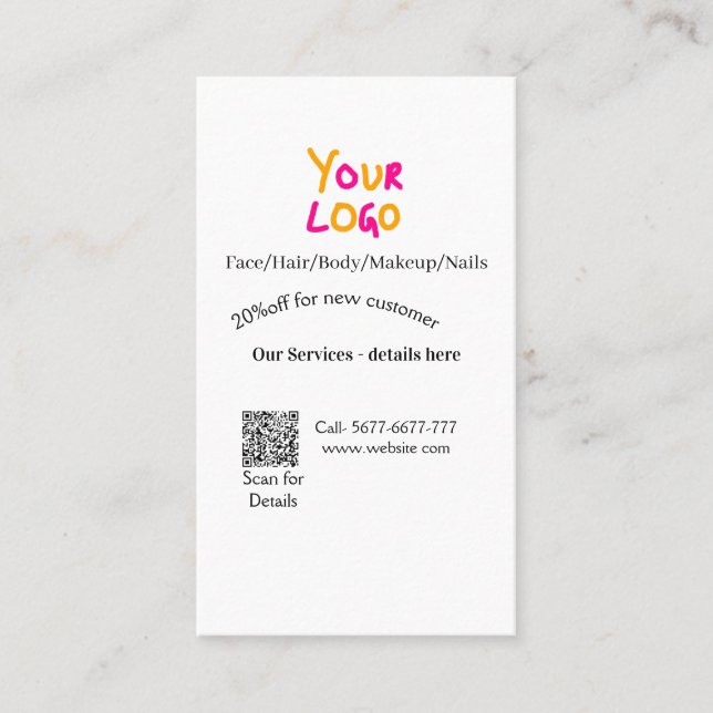 Tarjeta De Visita Spa massage salon discount offer services contact  (Anverso)