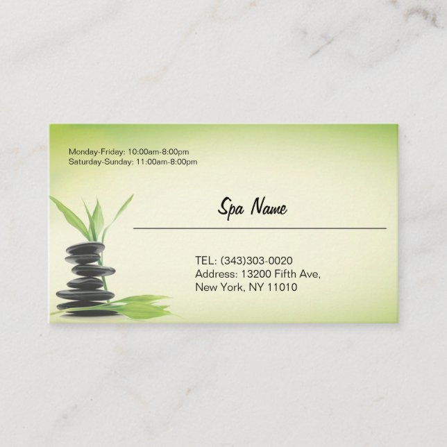 Tarjeta De Visita Spa store business cards (Anverso)