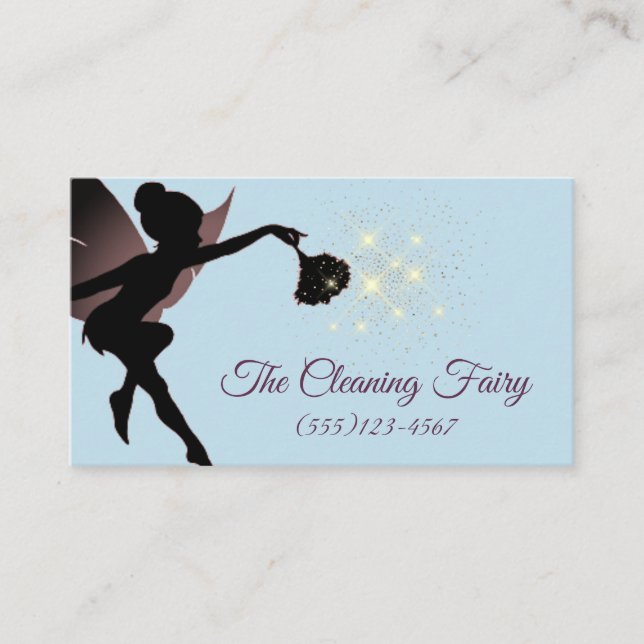 Tarjeta De Visita Sparkle Fairy Maid House Cleing Services (Anverso)