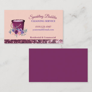 Tarjeta De Visita Sparkle Floral Bucket Cleing Services