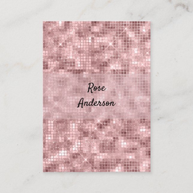 Tarjeta De Visita Sparkle Girly Rosa Gold Pink Luxury (Anverso)