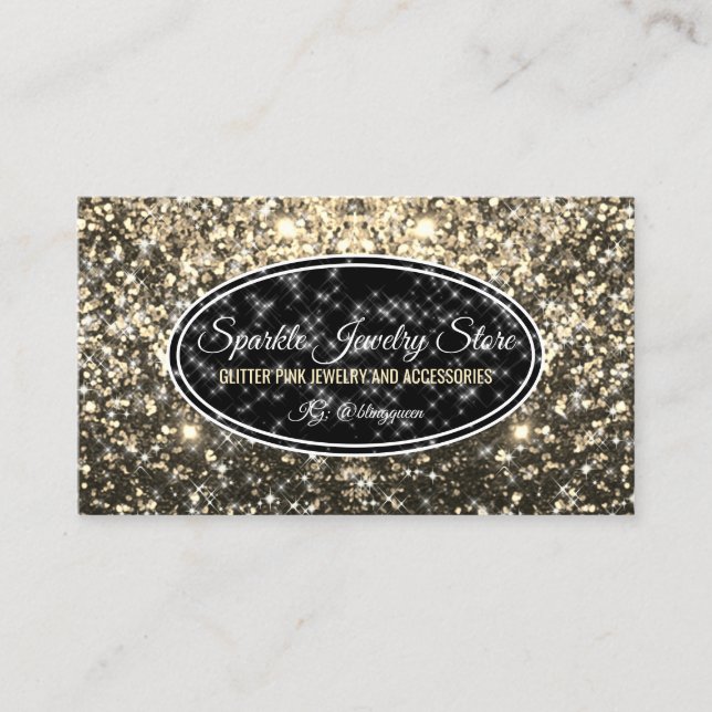 Tarjeta De Visita Sparkle Gold Boser Glitz Glam Starlust Jewelry (Anverso)