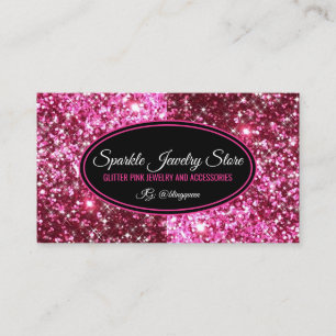 Tarjeta De Visita Sparkle Pink Glitz Glam Jewelry