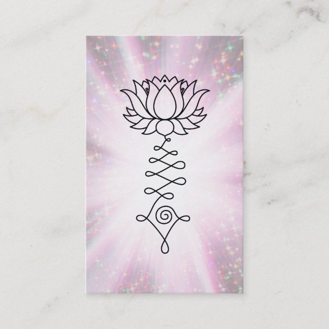 Tarjeta De Visita *~* Sparkle Rays Reiki Energía Sanación Lotus (Anverso)