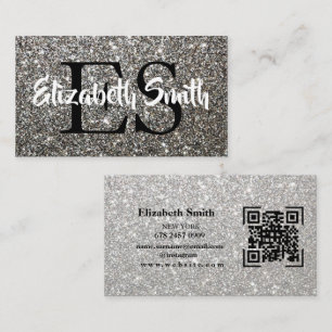 Tarjeta de visita Sparkle Silver Purpurina