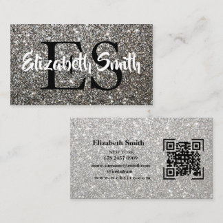 Tarjeta de visita Sparkle Silver Purpurina
