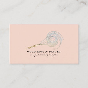 Tarjeta De Visita Sparkle Whisk floreciendo Gold Bakery rubor rosa