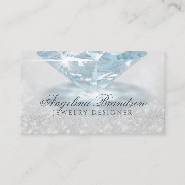 Tarjeta De Visita Sparkling Diamond Jeweler Jeweler Designer Card (Anverso)
