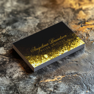 Tarjeta De Visita Sparkling Gold Jewelry Designer Black Card