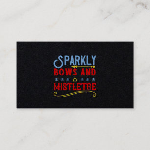 Tarjeta De Visita Sparkly Bows And Mistletoe