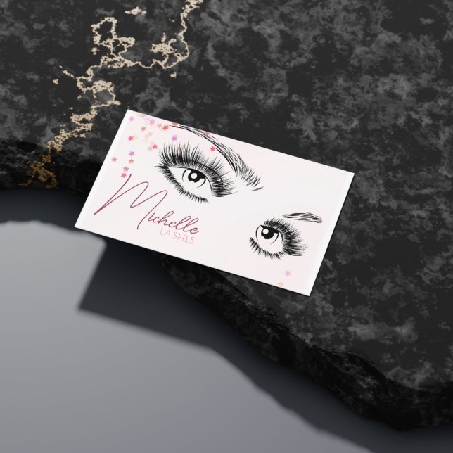 Tarjeta De Visita Sparkly latigazos después del cuidado del niño Ins (Subido por el creador)