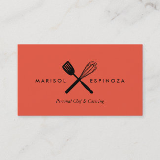 Tarjeta De Visita Spatula Whisk Chef Caterer Kitchen