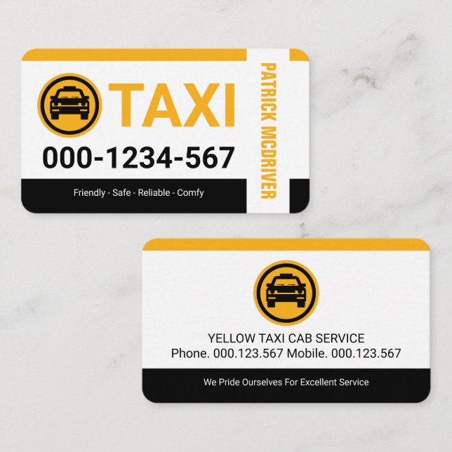 Tarjeta De Visita Special Taxi Borders Cab Service (Anverso / Reverso)
