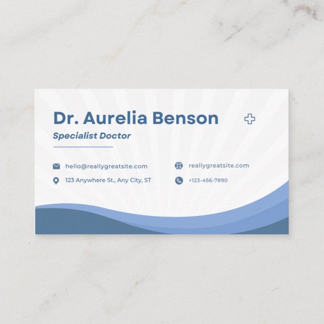 Tarjeta De Visita Specialist Physician & Patient Care Expert (Reverso)