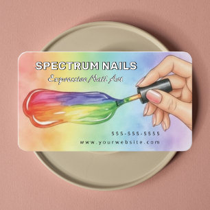 Tarjeta De Visita Spectrum Nails Artist Manicurista Expresiva Arte