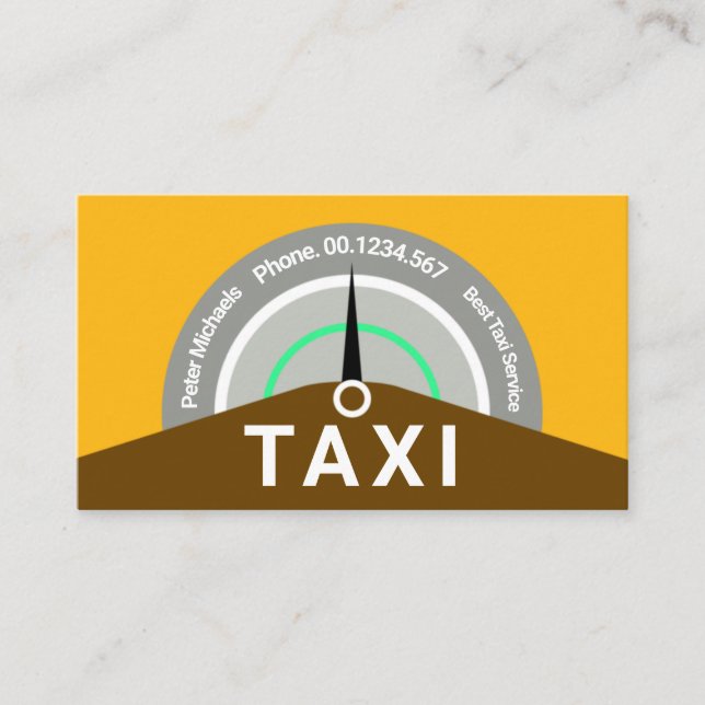 Tarjeta De Visita Speedometer de coches de taxi creativo (Anverso)