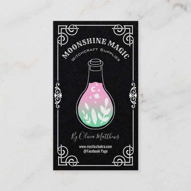 Tarjeta De Visita Spell Jar Black Witchcraft (Anverso)