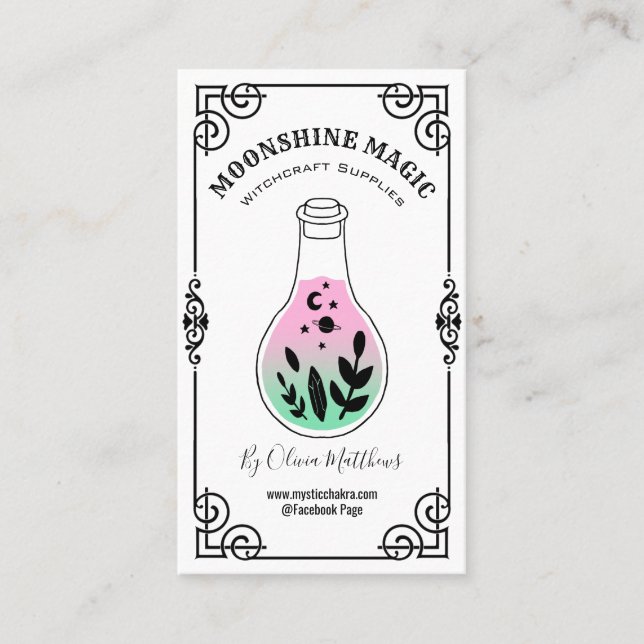 Tarjeta De Visita Spell Jar White Witchase (Anverso)