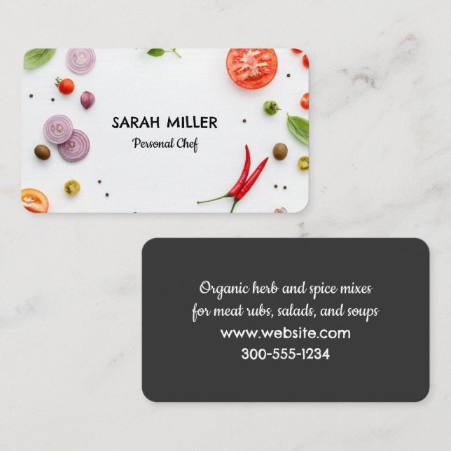 Tarjeta De Visita Spices Personal Chef (Anverso / Reverso)