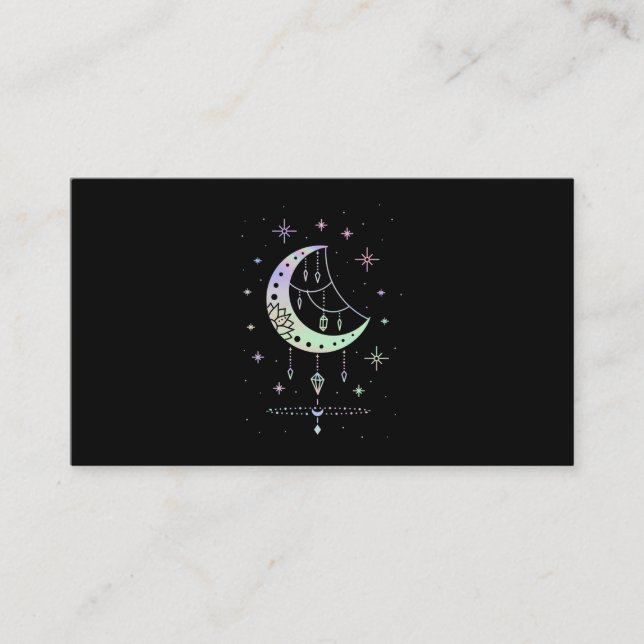 Tarjeta De Visita Spiritual Pastel Goth Moon Witchy (Anverso)